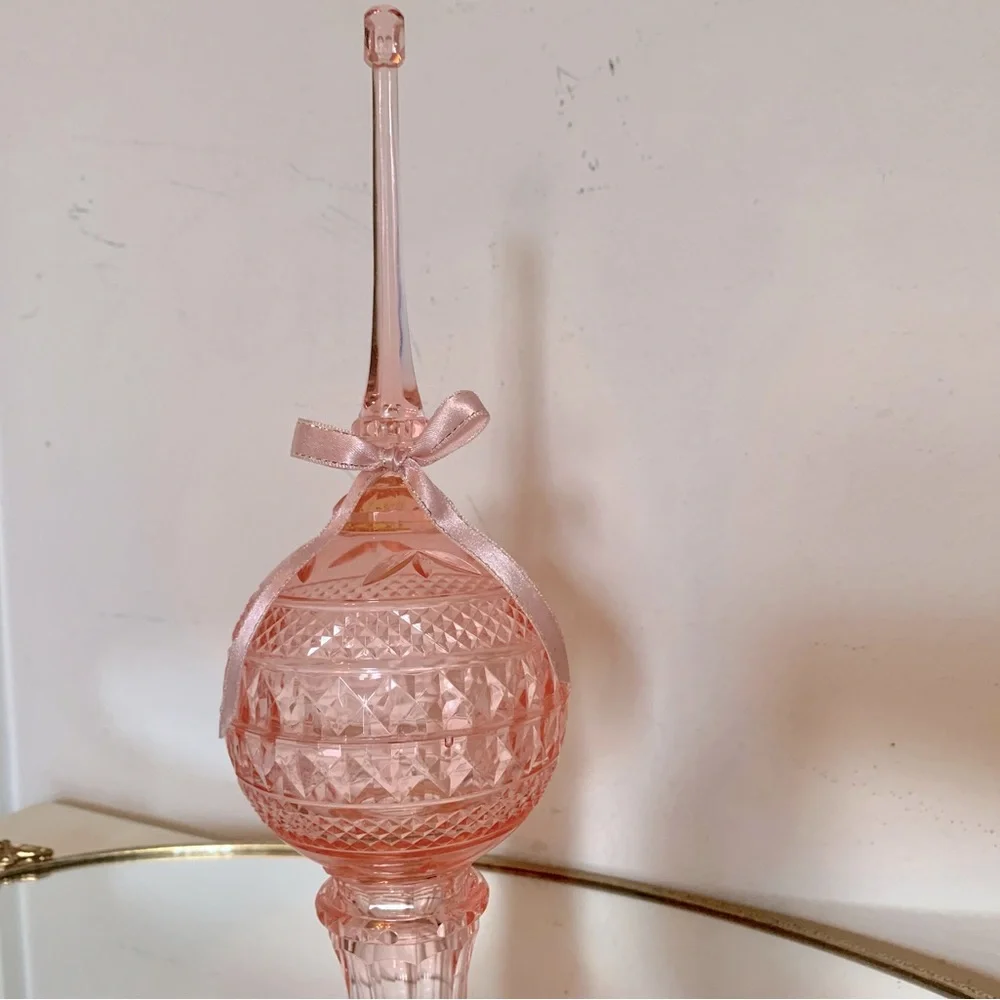 Vintage pink Christmas tree topper